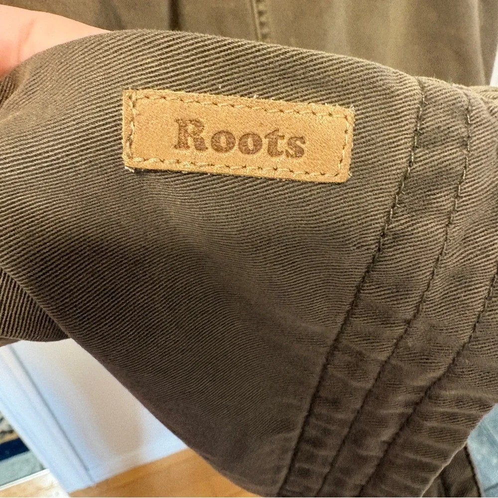 Roots Canada Green Cotton Cargo Utility Field Jacket, Zip + Snap, Pockets Medium - Picture 11 of 16